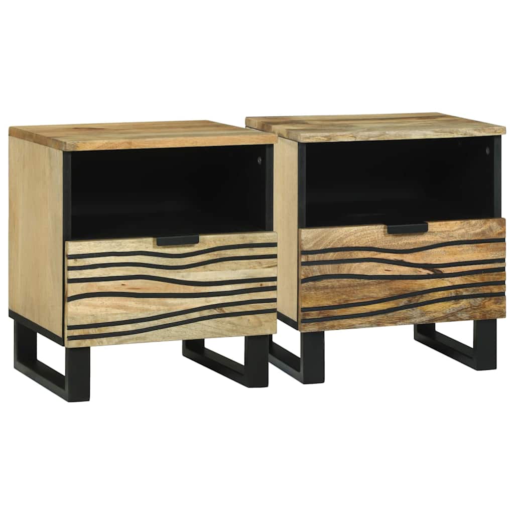 Cabinet de chevet avec tiroir 2 pcs Marron 40 x 33 x 46 cm - XIOS