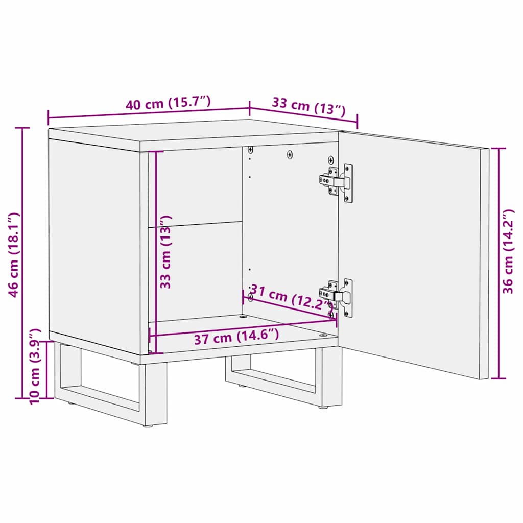 Tables de chevet 2 pcs Naturel 40 x 33 x 46 cm - XIOS