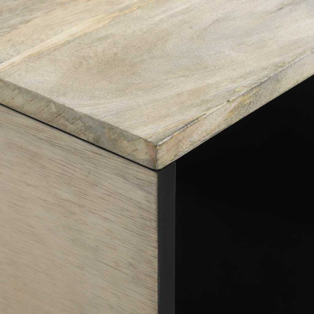 Table basse Beige et Noir 80 x 50 x 40 cm Bois d'acacia massif - XIOS