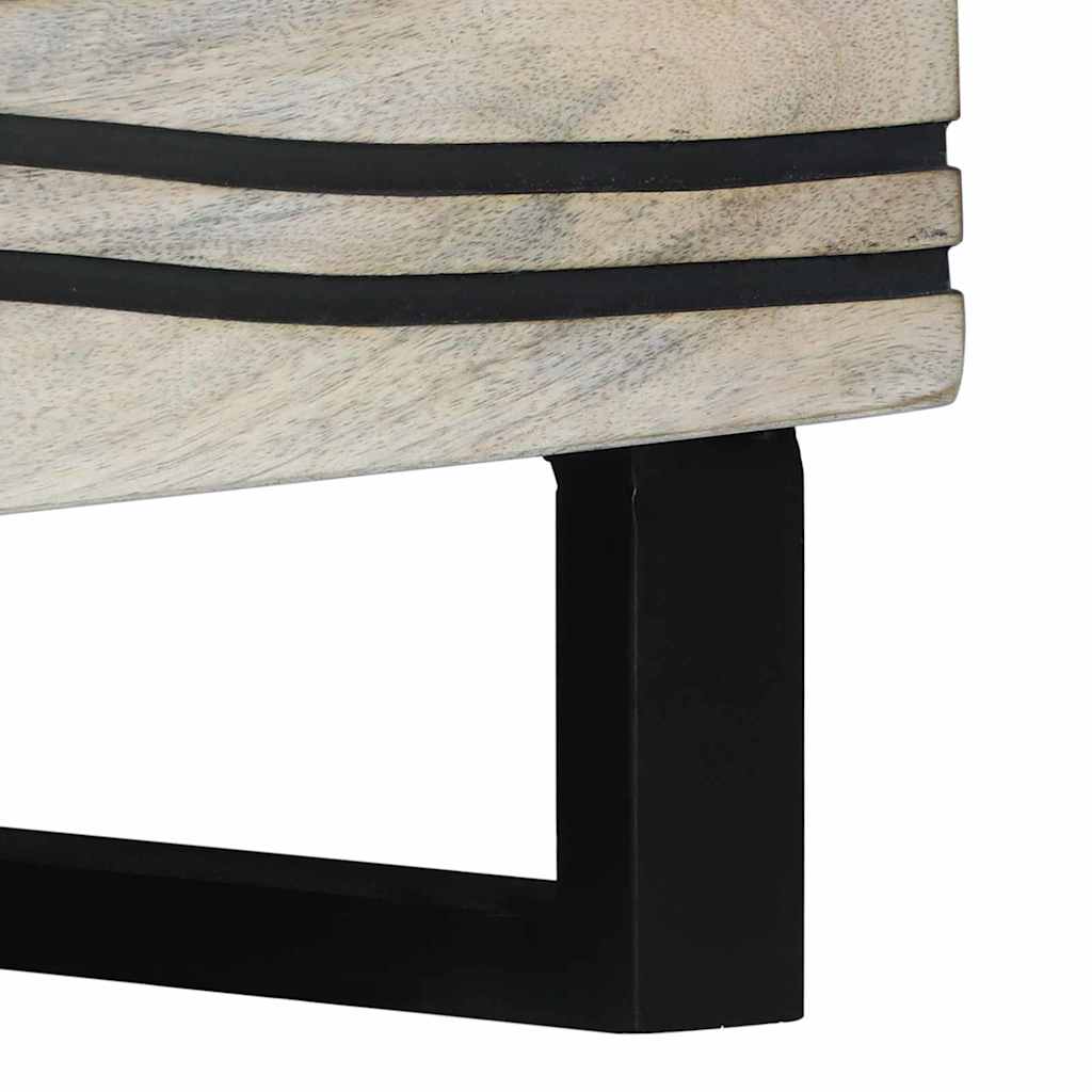 Table basse Beige et Noir 80 x 50 x 40 cm Bois d'acacia massif - XIOS