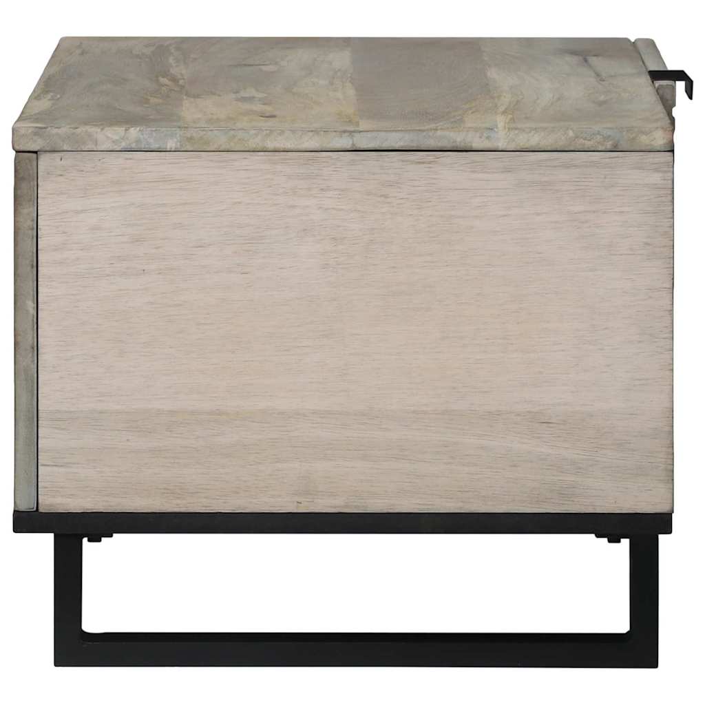 Table basse Beige et Noir 80 x 50 x 40 cm Bois d'acacia massif - XIOS