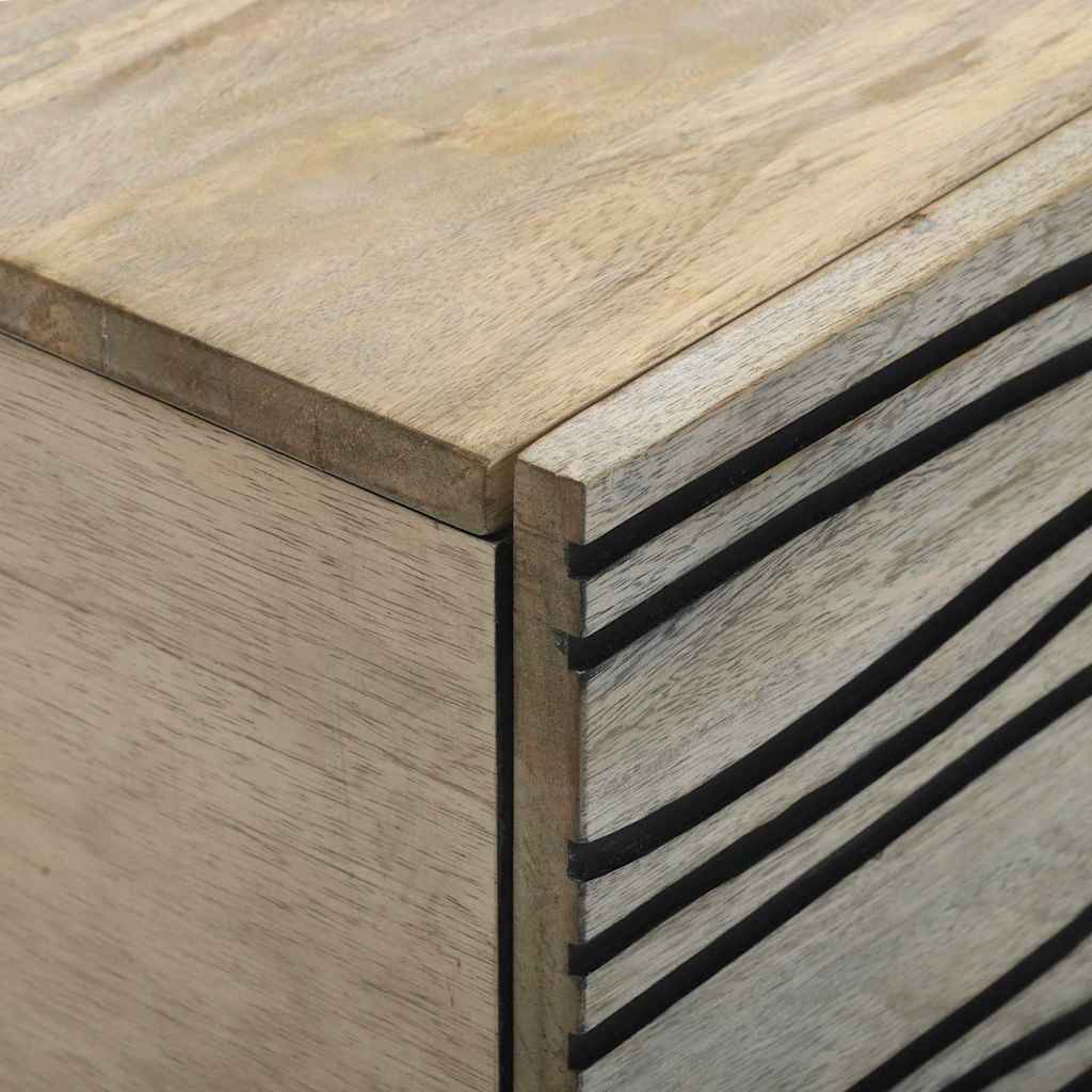 Table basse Beige et Noir 80 x 50 x 40 cm Bois d'acacia massif - XIOS
