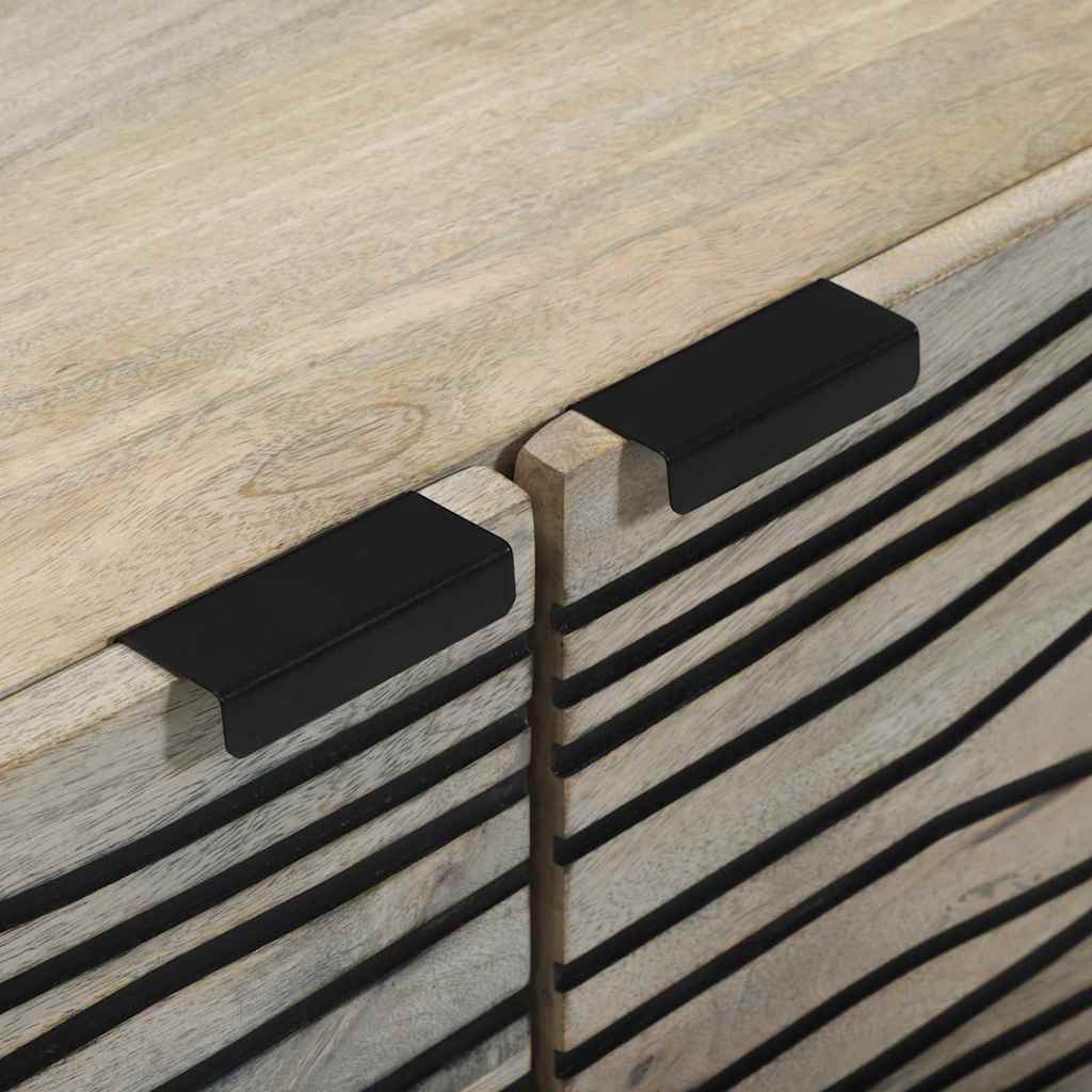 Table basse Beige et Noir 80 x 50 x 40 cm Bois d'acacia massif - XIOS
