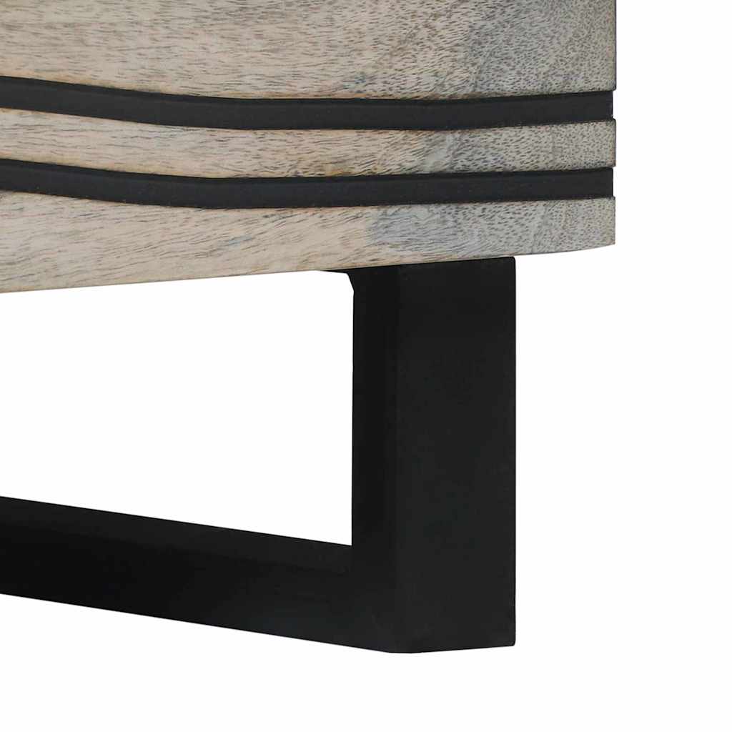 Table basse Beige et Noir 80 x 50 x 40 cm Bois d'acacia massif - XIOS