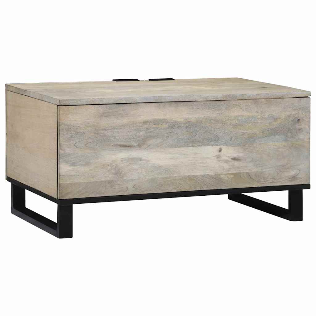 Table basse Beige et Noir 80 x 50 x 40 cm Bois d'acacia massif - XIOS