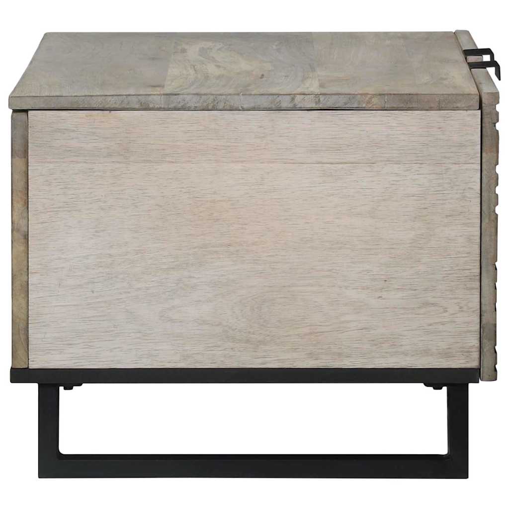 Table basse Beige et Noir 80 x 50 x 40 cm Bois d'acacia massif - XIOS