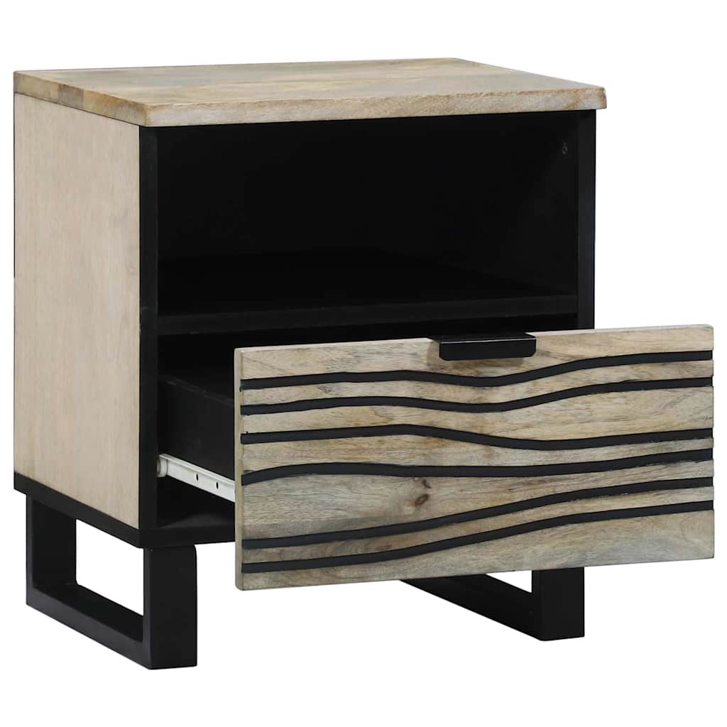 Cabinet de chevet avec tiroir Blanc et noir 40 x 33 x 46 cm - XIOS