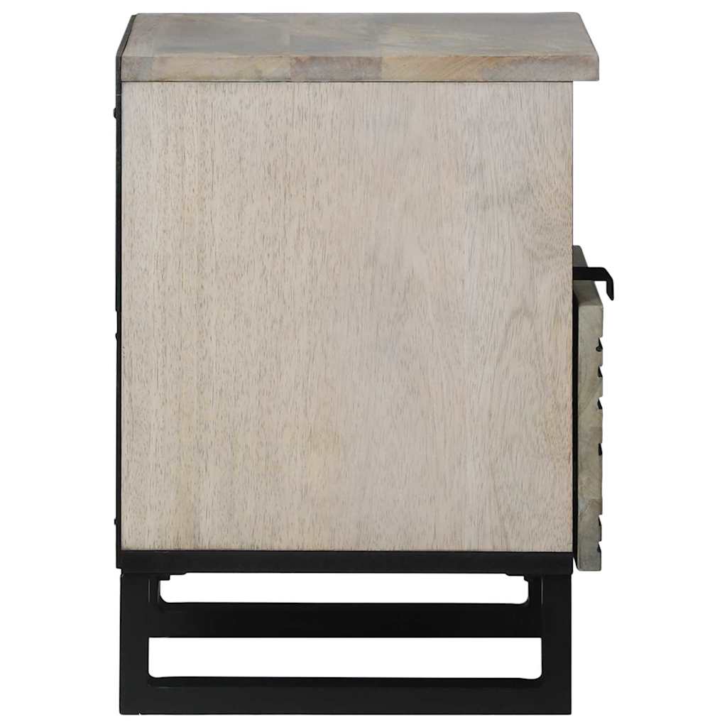 Cabinet de chevet avec tiroir Blanc et noir 40 x 33 x 46 cm - XIOS
