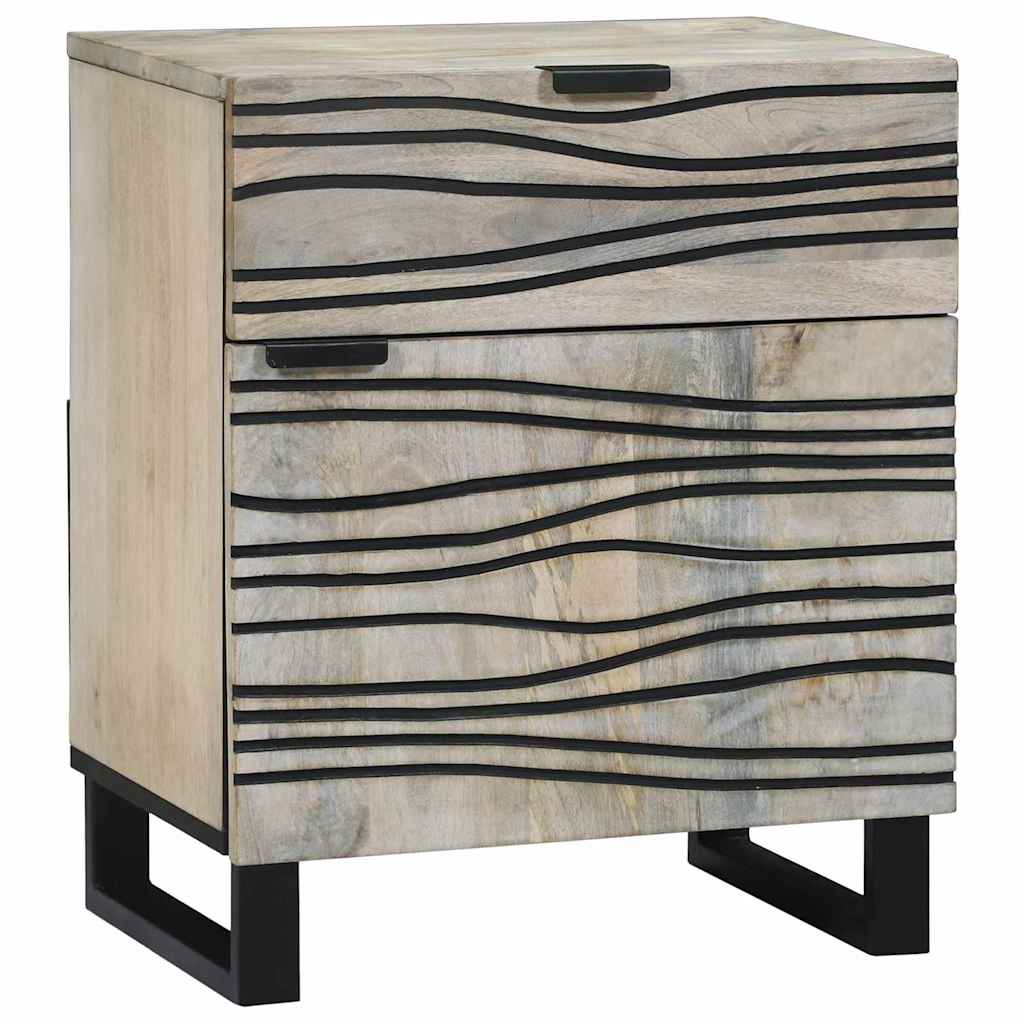 Cabinet de chevet avec tiroir Blanc et noir 50 x 33 x 60 cm - XIOS