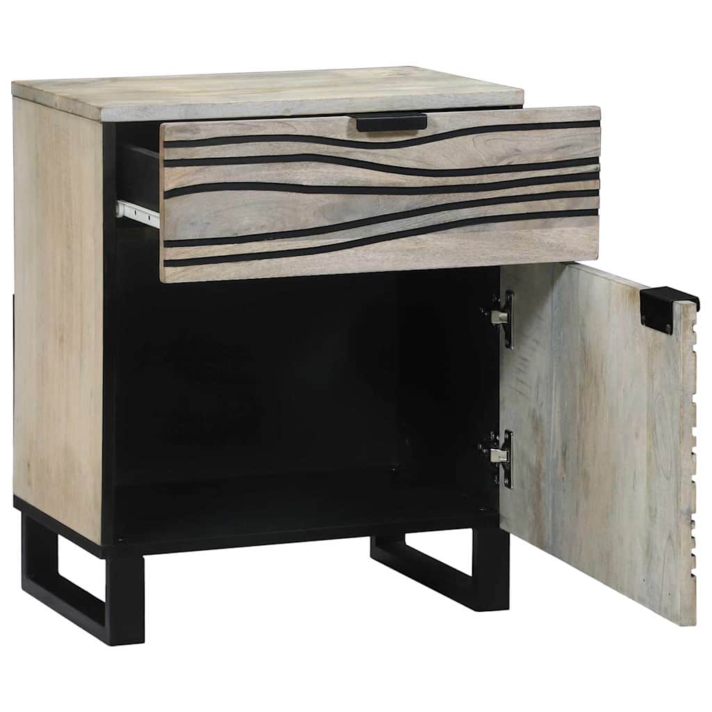 Cabinet de chevet avec tiroir Blanc et noir 50 x 33 x 60 cm - XIOS