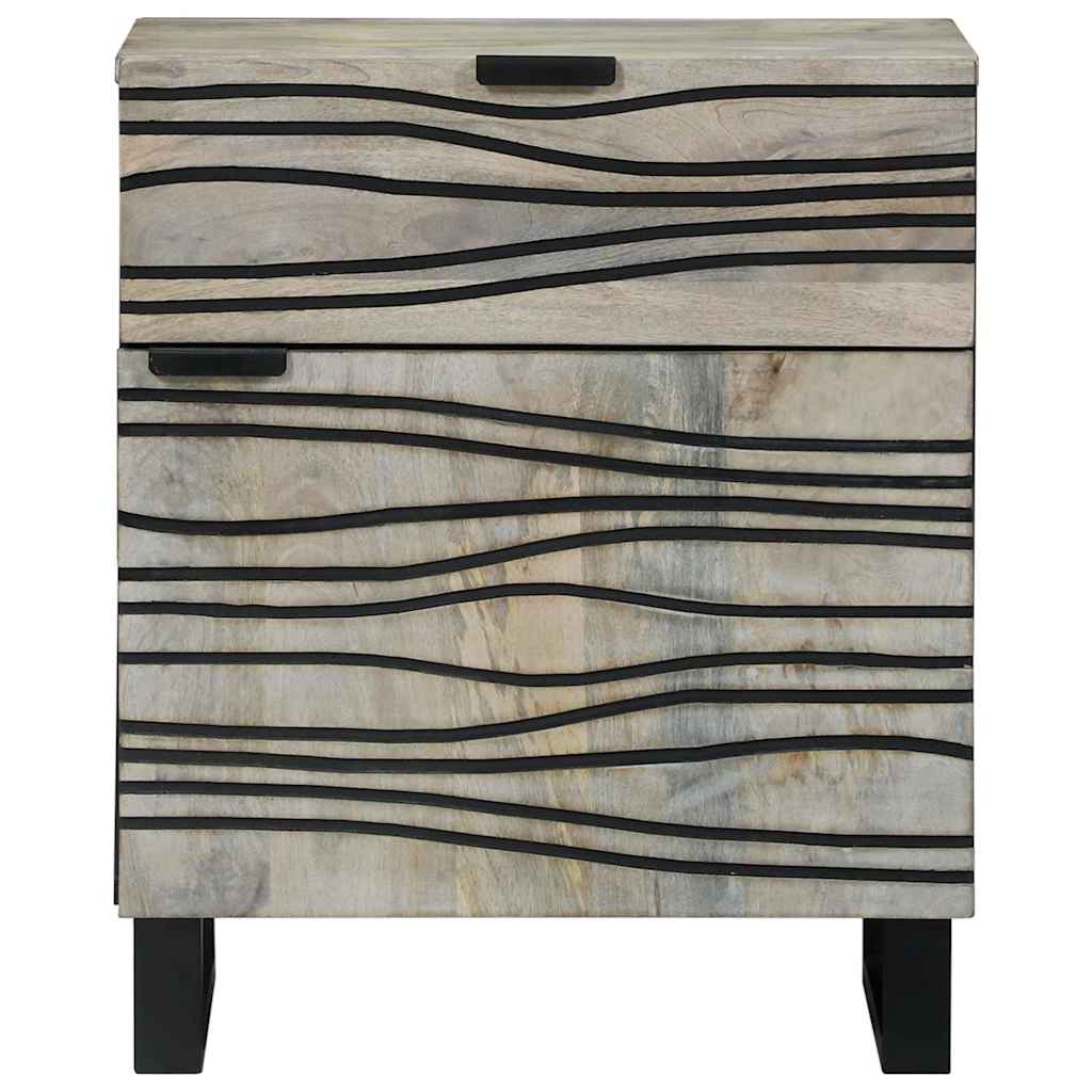 Cabinet de chevet avec tiroir Blanc et Noir 50 x 33 x 60 cm - XIOS