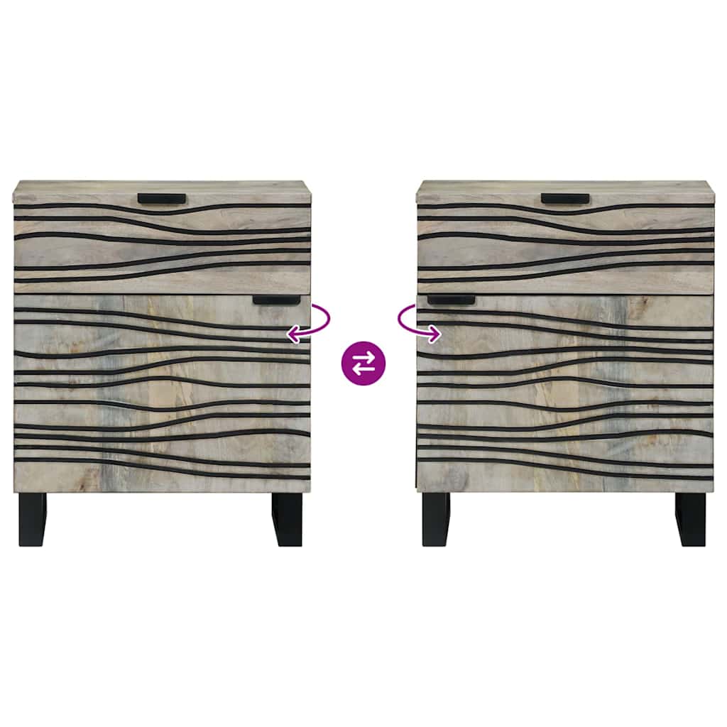 Cabinet de chevet avec tiroir Blanc et Noir 50 x 33 x 60 cm - XIOS