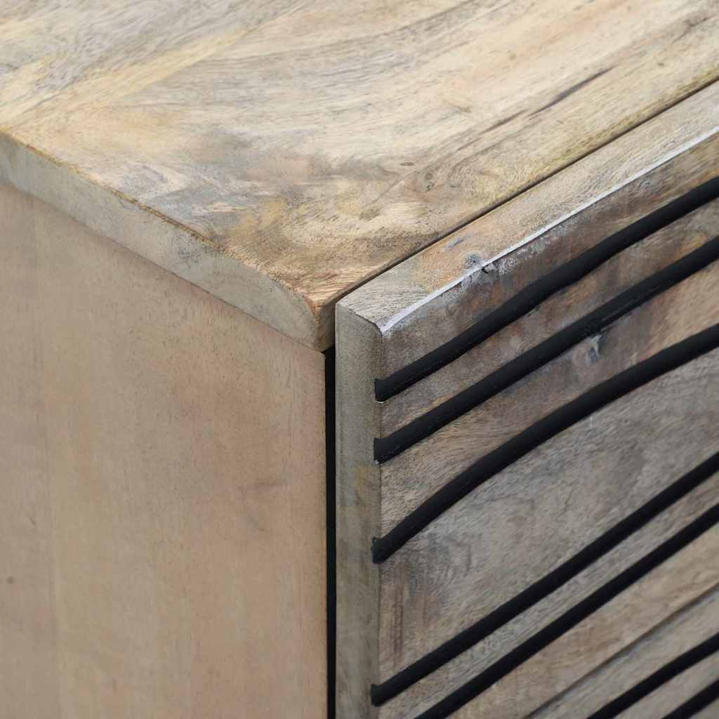 Cabinet de chevet avec tiroir Blanc et noir 50 x 33 x 60 cm - XIOS