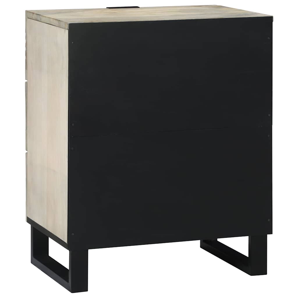 Cabinet de chevet avec tiroir Blanc et noir 50 x 33 x 60 cm - XIOS