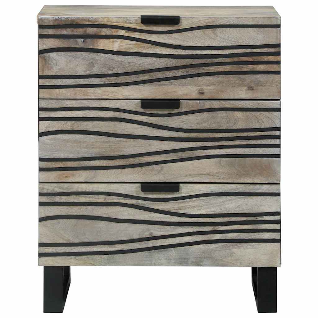 Cabinet de chevet avec tiroir Blanc et noir 50 x 33 x 60 cm - XIOS