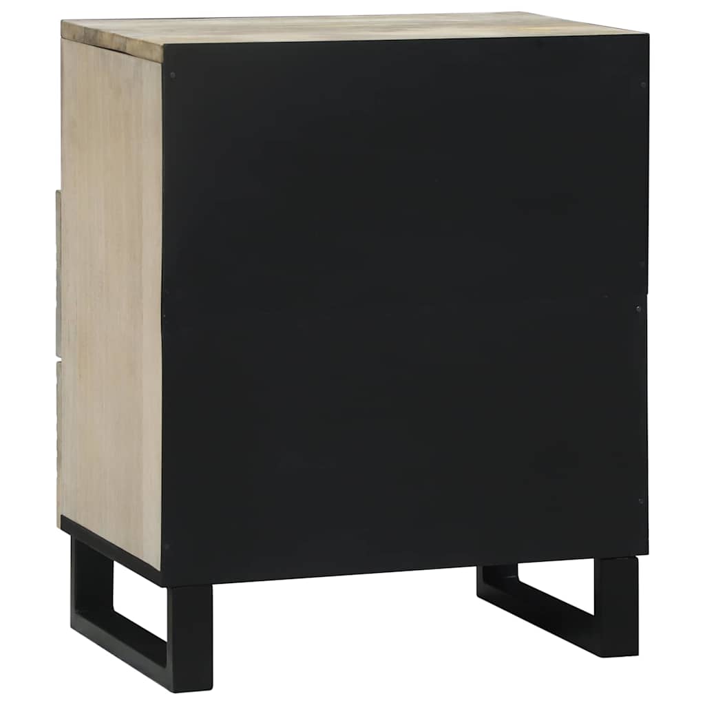Cabinet de chevet avec tiroir Blanc et noir 50 x 33 x 60 cm - XIOS