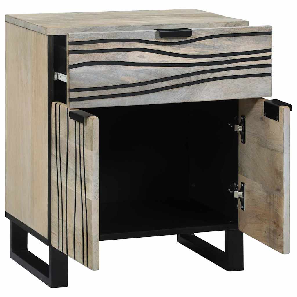 Cabinet de chevet avec tiroir Blanc et noir 50 x 33 x 60 cm - XIOS