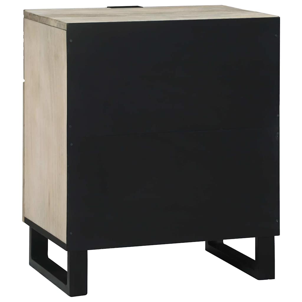 Cabinet de chevet avec tiroir Blanc et noir 50 x 33 x 60 cm - XIOS