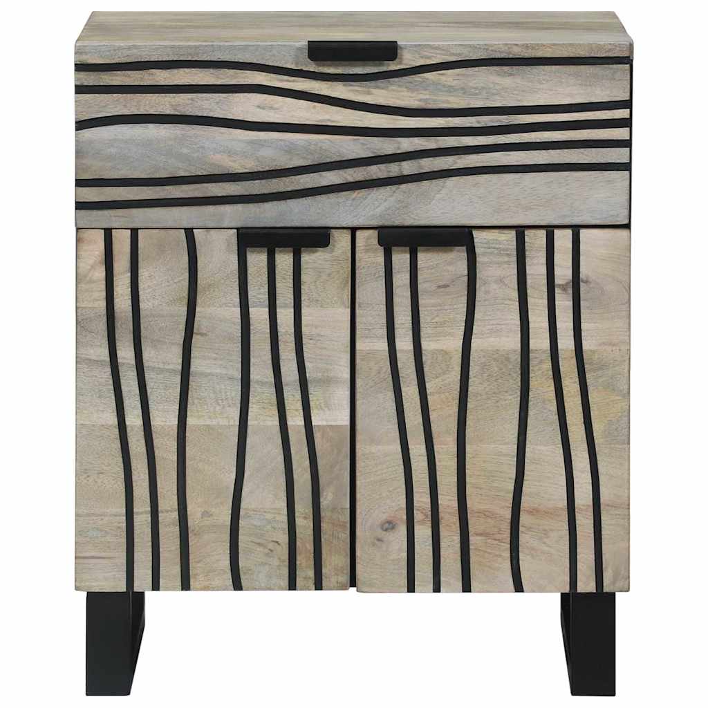 Cabinet de chevet avec tiroir Blanc et noir 50 x 33 x 60 cm - XIOS