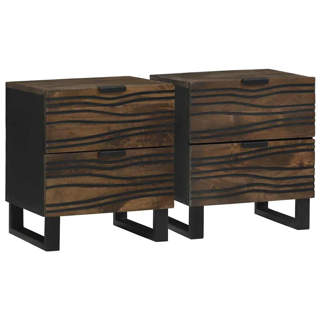 Cabinet de chevet avec tiroir 2 pcs Noyer 40 x 33 x 46 cm - XIOS