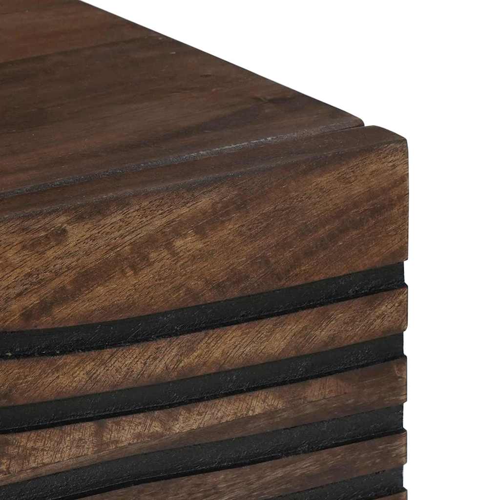 Table basse Marron et Noir 80 x 50 x 40 cm Bois d'acacia massif - XIOS