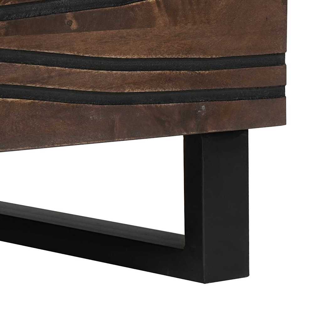 Table basse Marron et Noir 80 x 50 x 40 cm Bois d'acacia massif - XIOS
