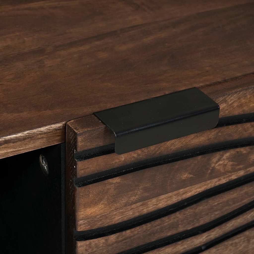 Table basse Marron et Noir 80 x 50 x 40 cm Bois d'acacia massif - XIOS