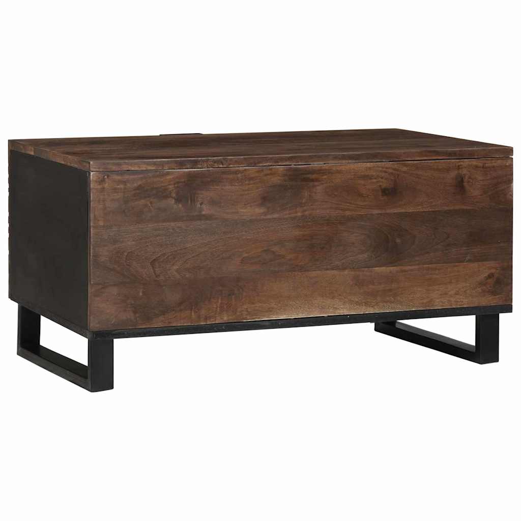 Table basse Marron et Noir 80 x 50 x 40 cm Bois d'acacia massif - XIOS