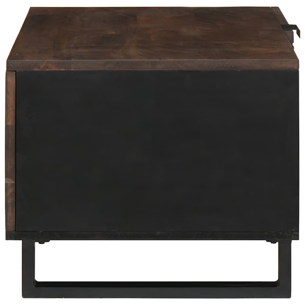 Table basse Marron et Noir 80 x 50 x 40 cm Bois d'acacia massif - XIOS