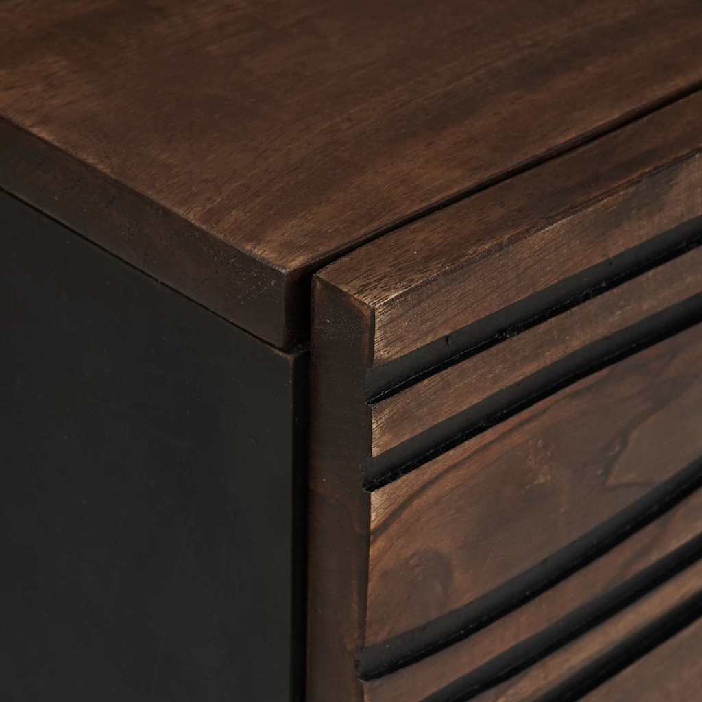 Table basse Marron et Noir 80 x 50 x 40 cm Bois d'acacia massif - XIOS