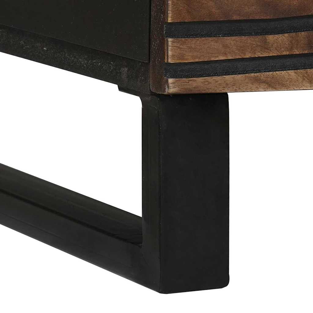 Table basse Marron et Noir 80 x 50 x 40 cm Bois d'acacia massif - XIOS