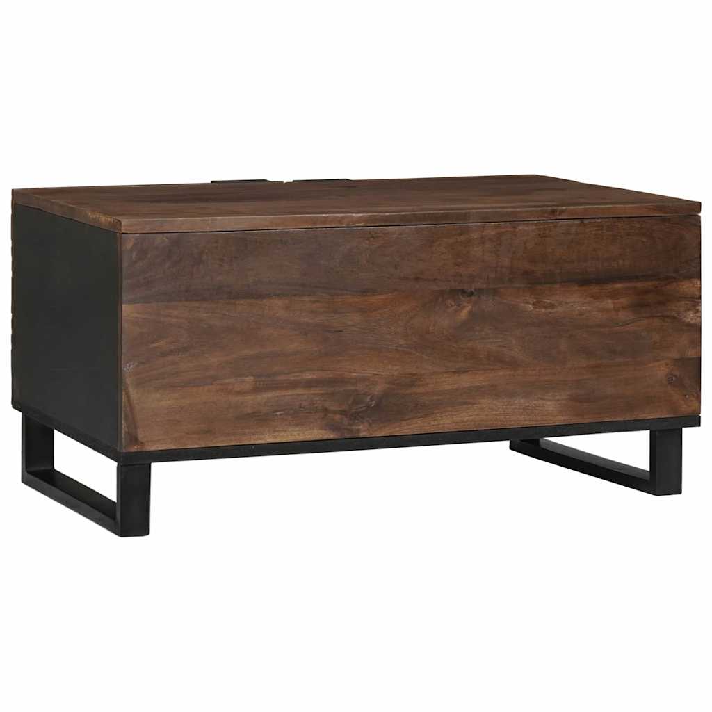 Table basse Marron et Noir 80 x 50 x 40 cm Bois d'acacia massif - XIOS