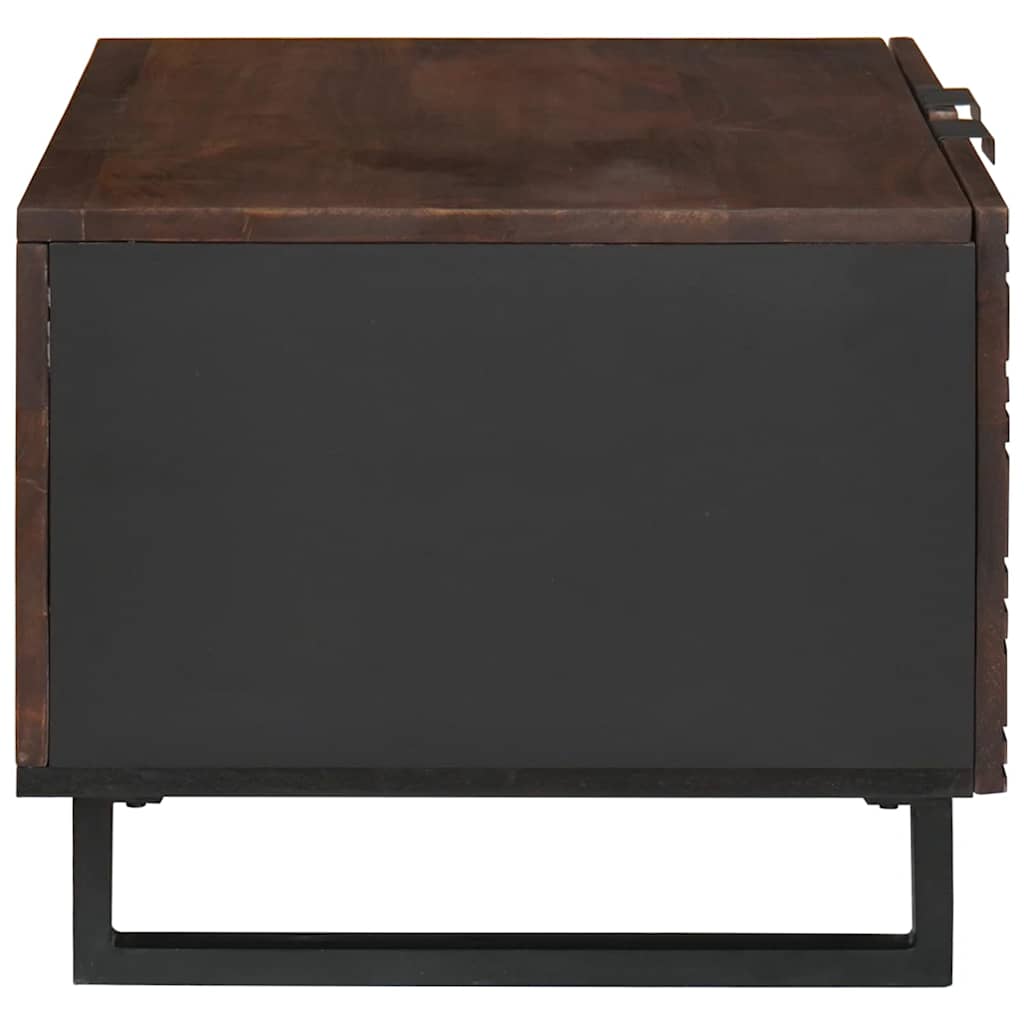 Table basse Marron et Noir 80 x 50 x 40 cm Bois d'acacia massif - XIOS
