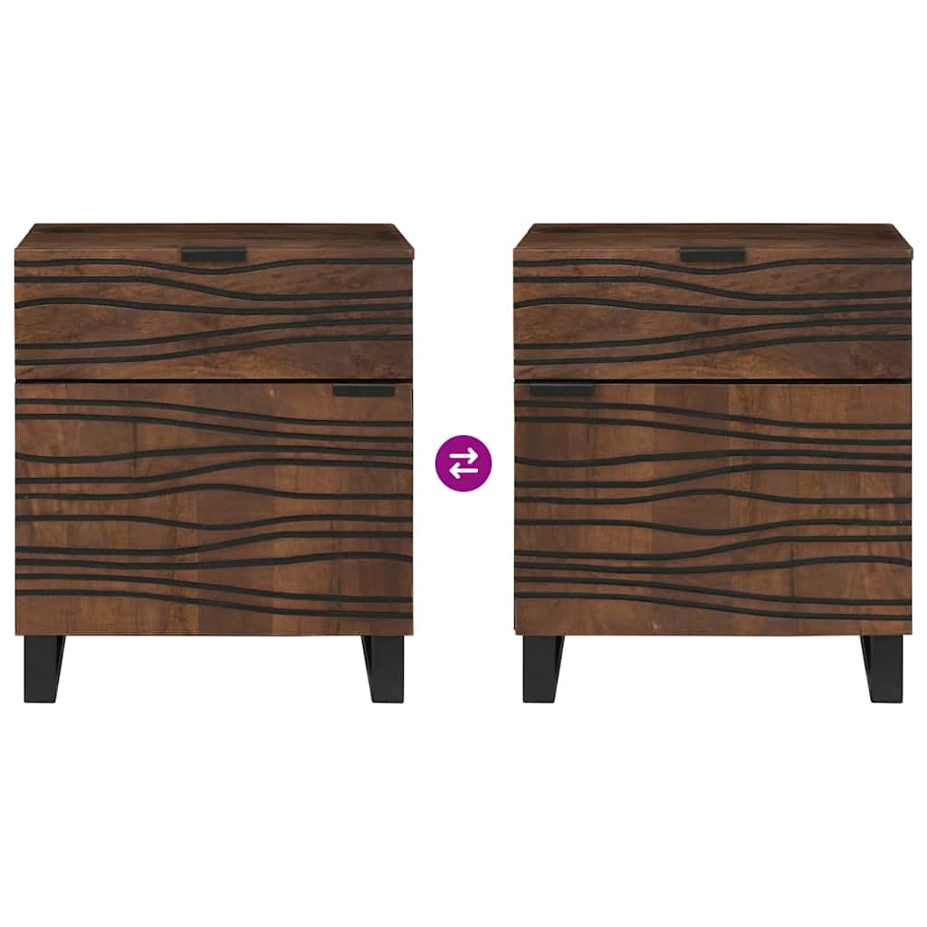 Cabinet de chevet Noyer 50 x 33 x 60 cm bois de manguier massif - XIOS