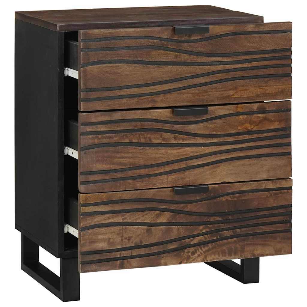 Cabinet de chevet Noyer 50 x 33 x 60 cm bois de manguier massif - XIOS