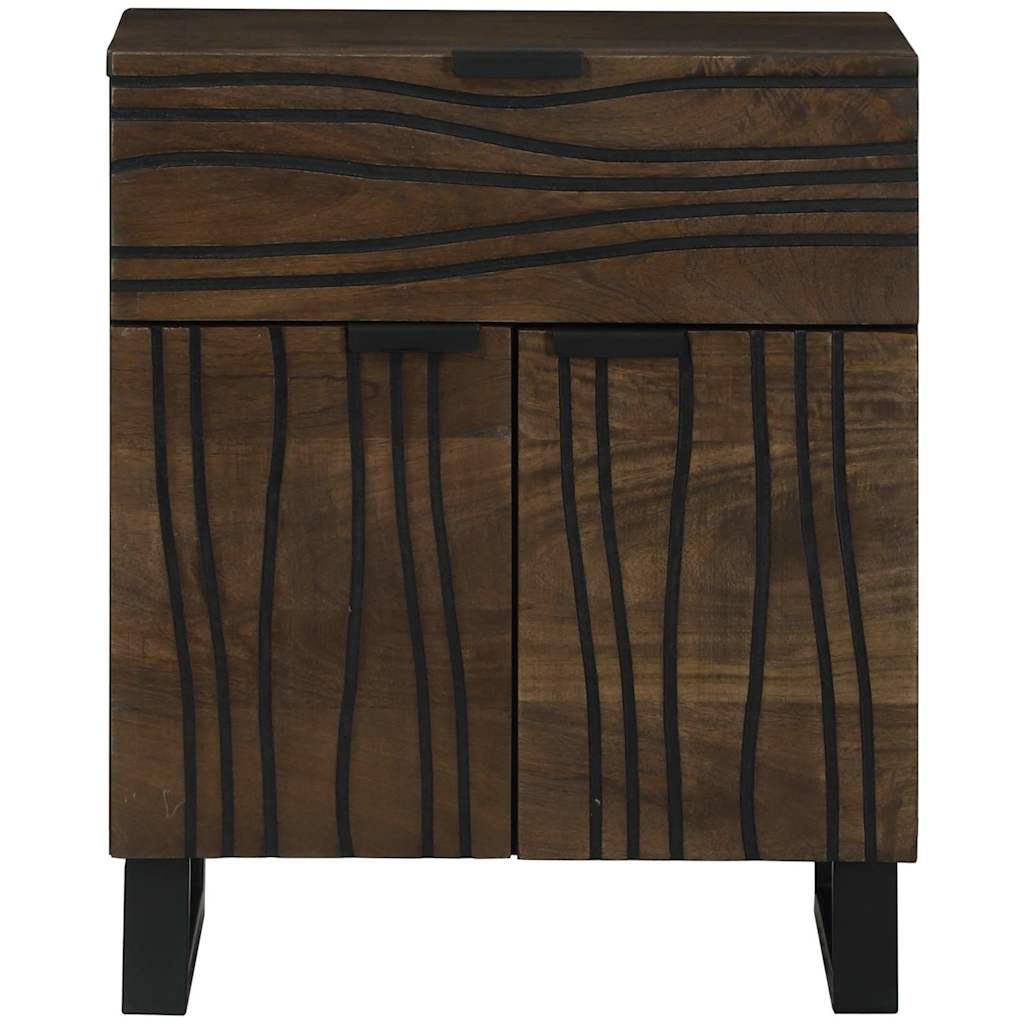 Cabinet de chevet Noyer 50 x 33 x 60 cm bois de manguier massif - XIOS