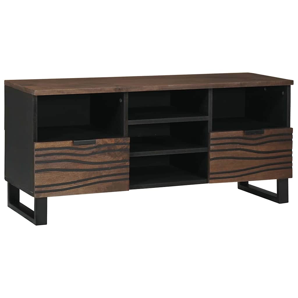 Meuble TV Marron 100 x 33 x 46 cm bois de manguier massif - XIOS