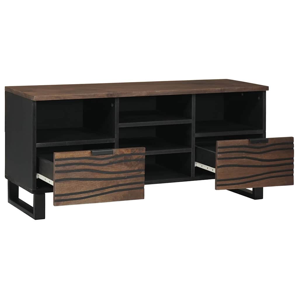 Meuble TV Marron 100 x 33 x 46 cm bois de manguier massif - XIOS