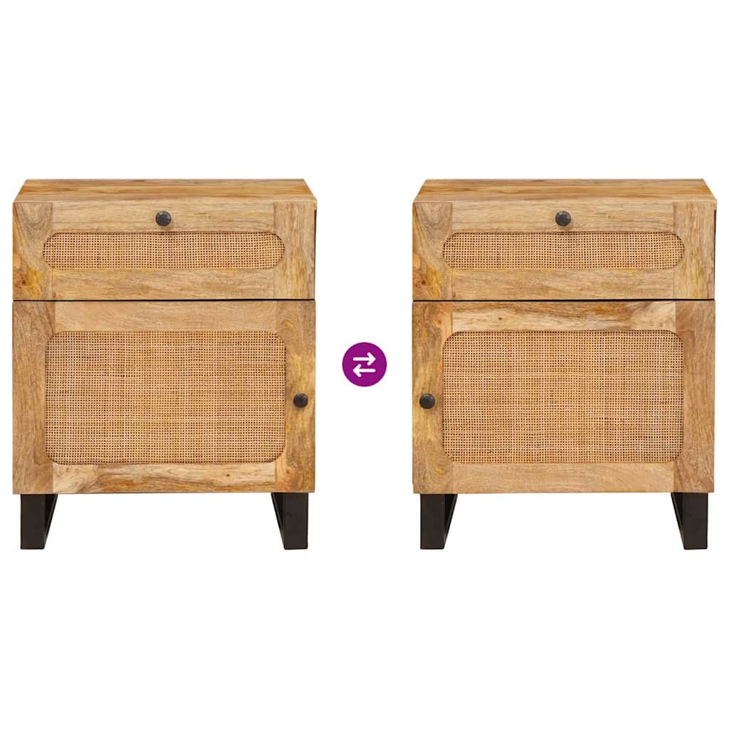 Cabinet de chevet Naturel 50 x 33 x 60 cm Bois de mangue massif