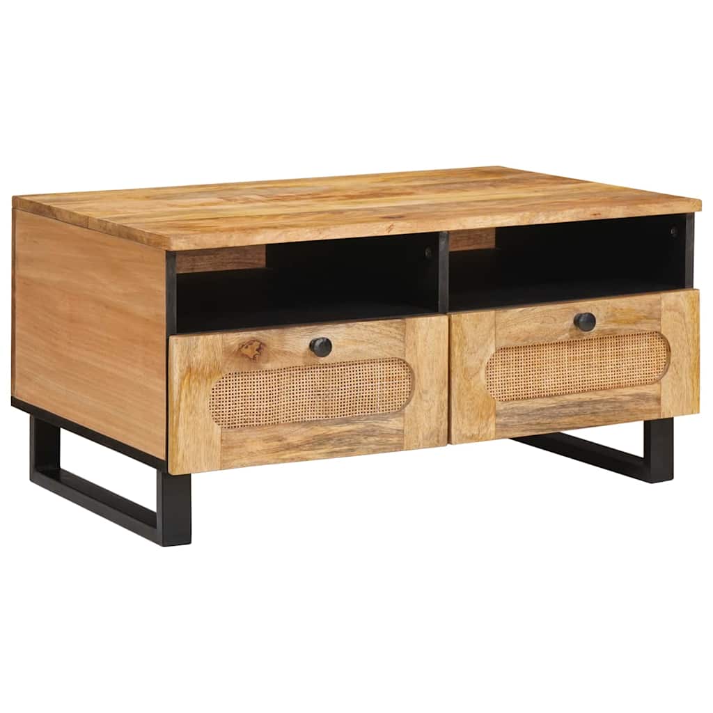 Table basse avec tiroir Chêne artisanal 80 x 54 x 40 cm - XIOS