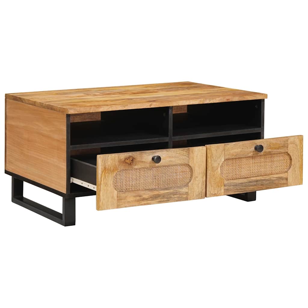 Table basse avec tiroir Chêne artisanal 80 x 54 x 40 cm - XIOS