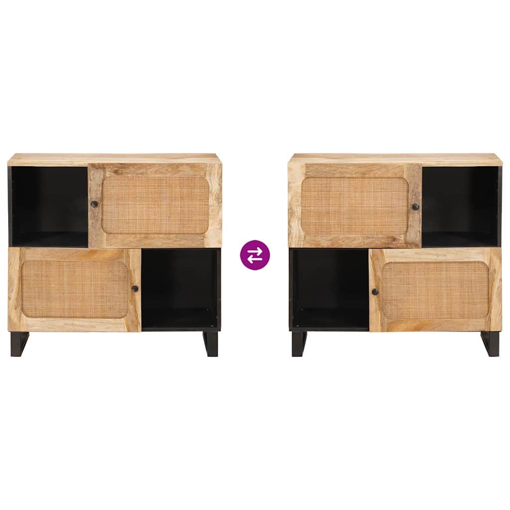 Buffet avec porte Marron 80 x 33 x 75 cm Bois de mangue massif - XIOS