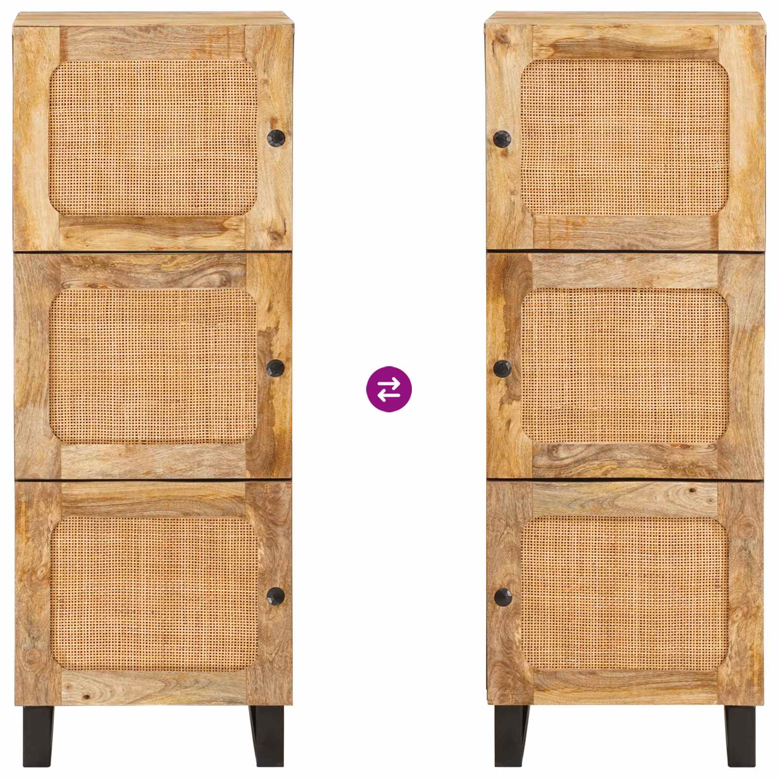 Haut Armoire Marron 90 x 33 x 75 cm Bois de mangue massif - XIOS