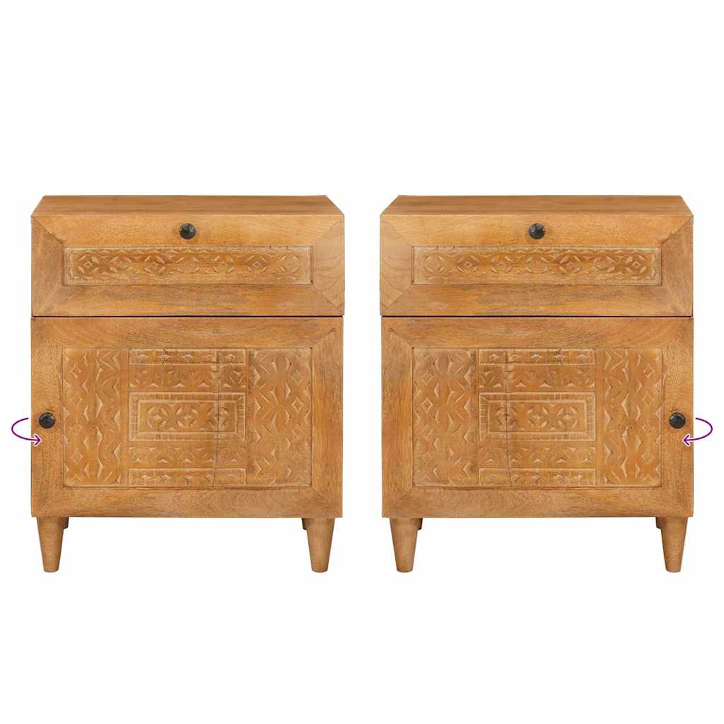 Cabinet de chevet avec tiroir Marron Clair 50 x 33 x 60 cm