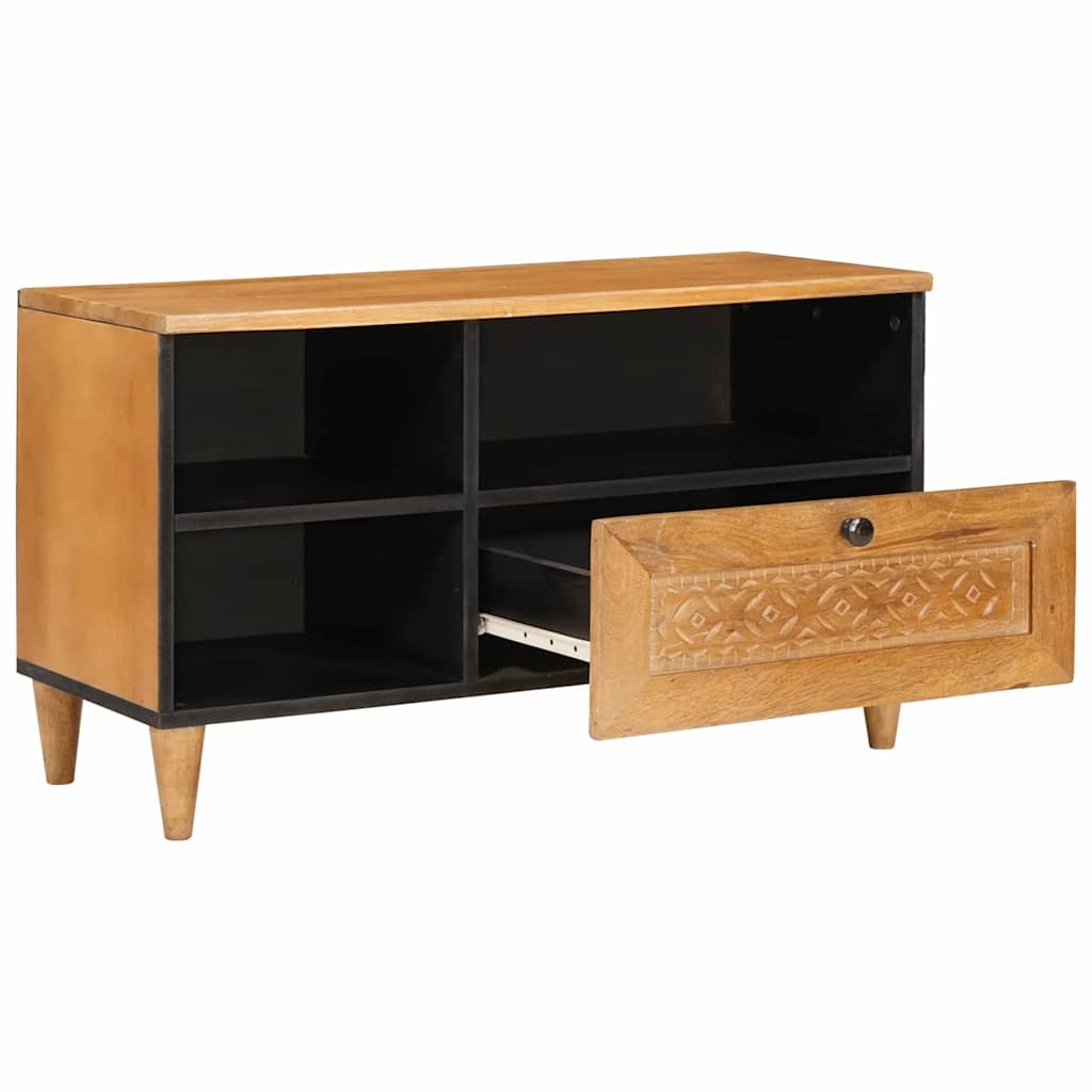Meuble TV Marron clair 80 x 33 x 46 cm bois de manguier massif - XIOS