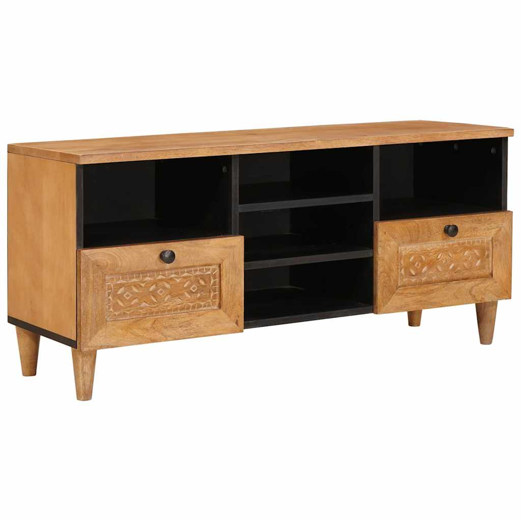 Meuble TV Marron clair 100 x 33 x 46 cm bois de manguier massif - XIOS
