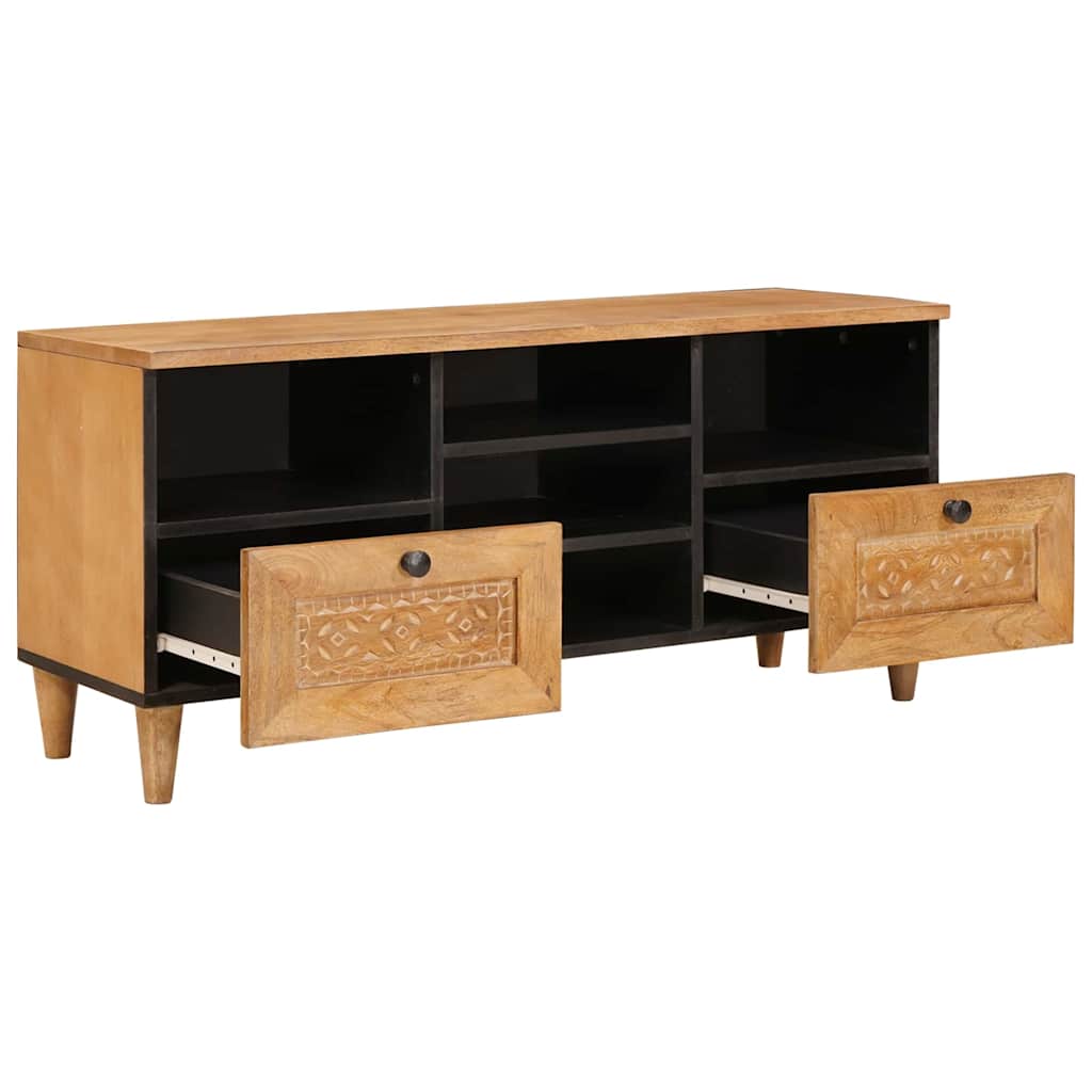 Meuble TV Marron clair 100 x 33 x 46 cm bois de manguier massif - XIOS