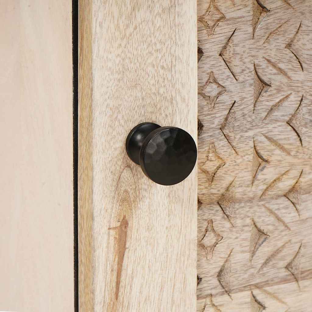 Table de chevet Beige 40 x 33 x 46 cm bois de manguier massif - XIOS