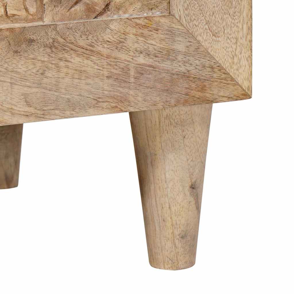 Table de chevet Beige 40 x 33 x 46 cm bois de manguier massif - XIOS