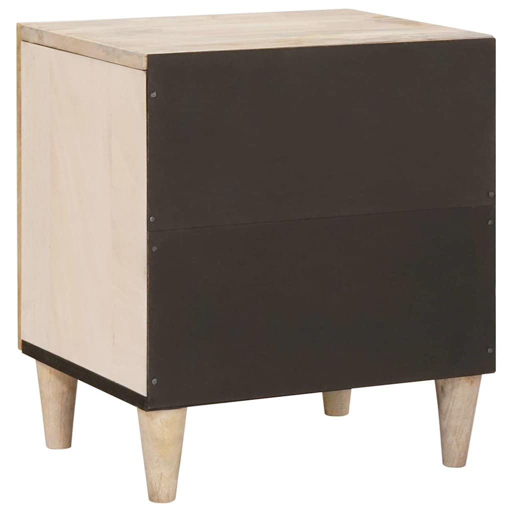 Table de chevet Beige 40 x 33 x 46 cm bois de manguier massif - XIOS